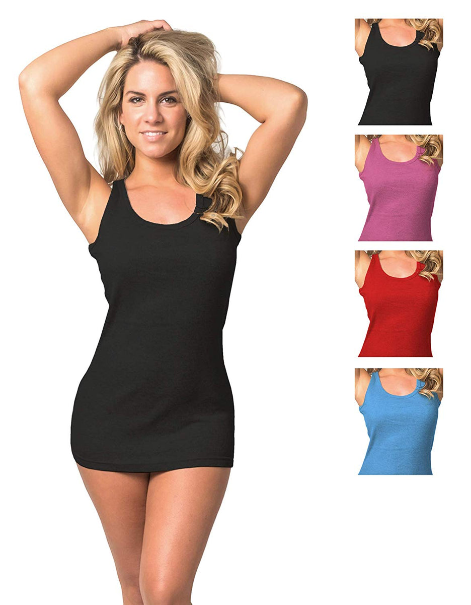Emprella Tank Tops for Women, 100% Cotton Ribbed Racerback Tanks for  Casual, Lounging, and Sports (Extra Large) 