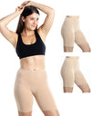 Emprella Nude Slip Shorts for Under Dresses, 2 Pack Womens Seamless Bike Short