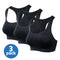 3 Pack Racerback Black Sports Bras, Removable Padded Seamless Activewear Fitness Bra