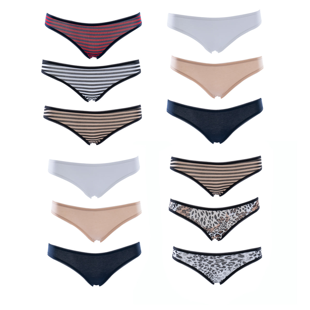 Emprella Underwear for Women - Wild Bikini 12 Pack Seamless Ladies Che