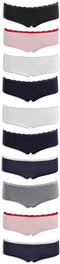 Women's Seamless Laced Boyshort Panties Underwear | 10 Pack