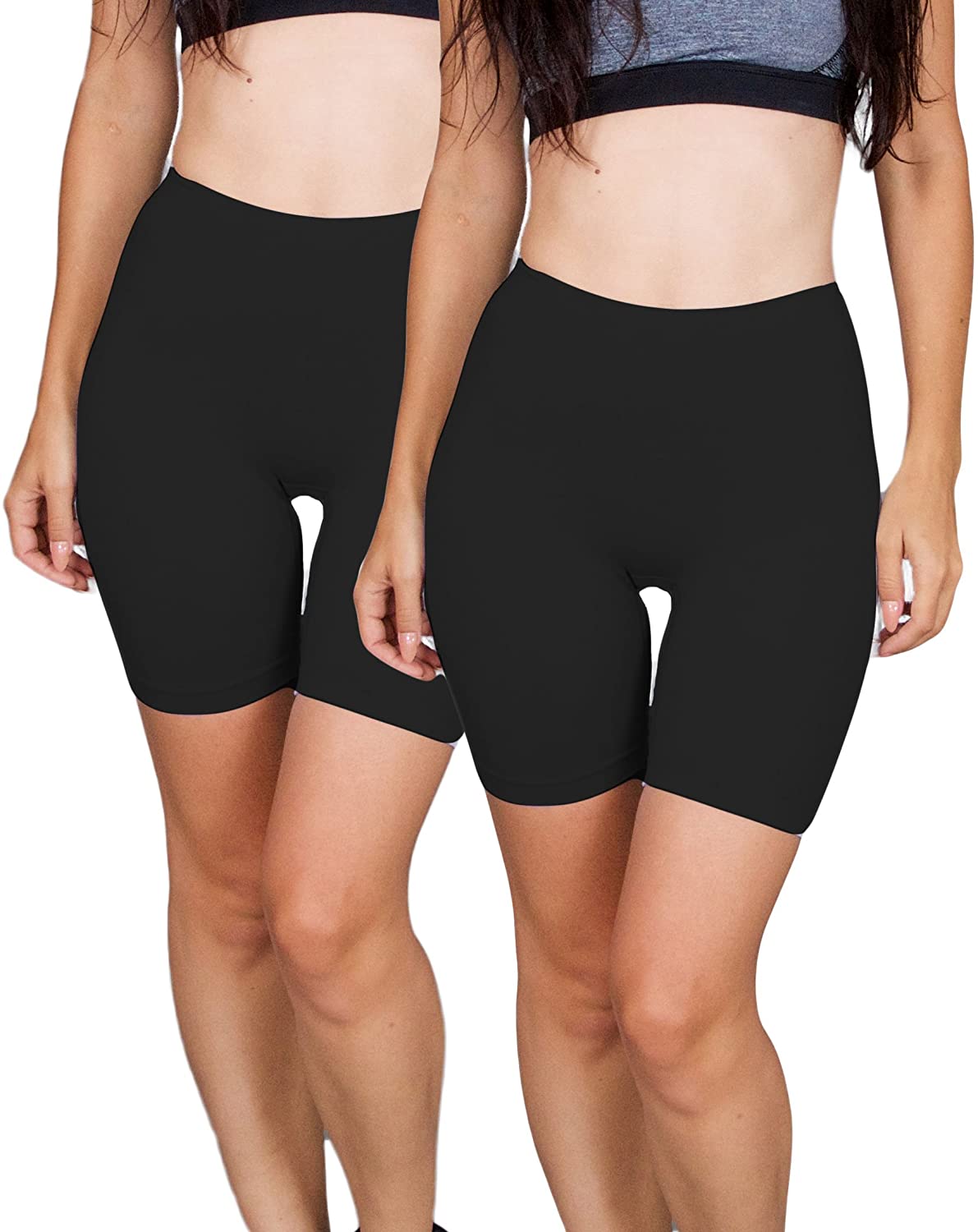 Emprella 5 Pack Slip Shorts for Under Dresses, Women's Seamless Bike Short