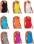 Ribbed Racerback Tank Tops Juniors Sizing Colorful 5-Pack S-XL