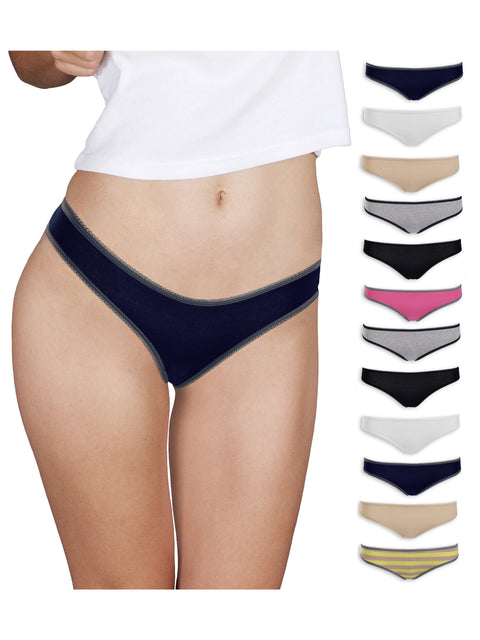 Emprella Underwear for Women - Assorted Bikini 12 Pack Seamless Ladies Cheeky Panties Set