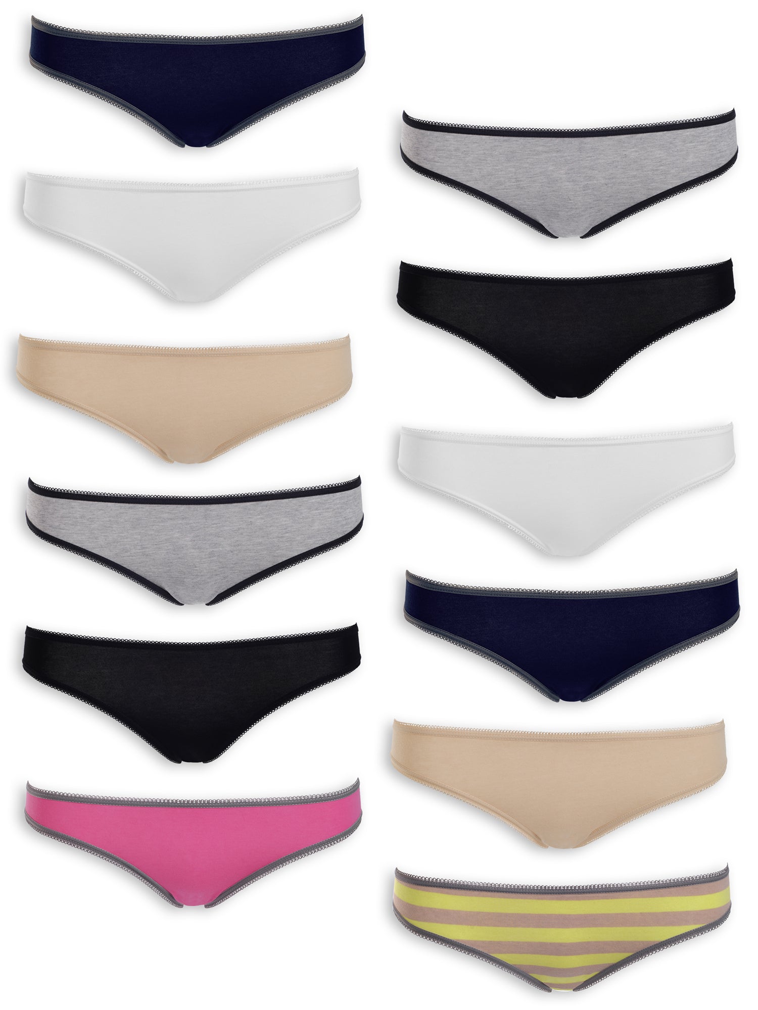 Emprella Underwear for Women - Assorted Bikini 12 Pack Seamless Ladies