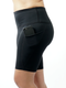 High Waist Black Yoga Running Compression Biker Shorts for Workouts Exercise with 3 Pockets