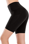 High Waist Black Yoga Running Compression Biker Shorts for Workouts Exercise with 3 Pockets