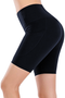 High Waist Navy Yoga Running Compression Biker Shorts for Workouts Exercise with 3 Pockets