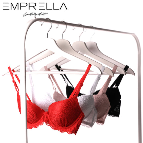 Emprella Bras for Women, 2-Pack Lace Softly Padded Comfort Bra