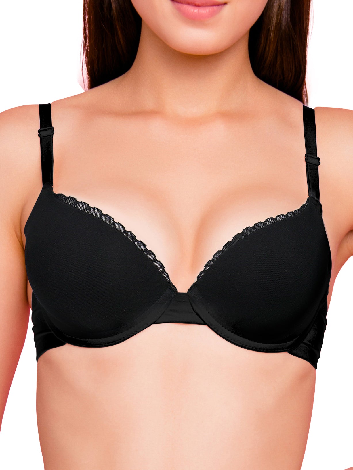 Everyday Comfortable Push Up Bra Wired Lace Top Natural Boost Padded B–  Emprella