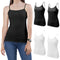 Essential Black and White Fitted Cami Camisole Spaghetti & Noodle Tank Top Shirt for Women 4 Pack