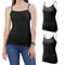 Essential Black and White Fitted Cami Camisole Spaghetti & Noodle Tank Top Shirt for Women 2 Pack