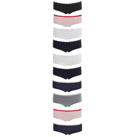 Emprella Women’s Lace Boyshort Panties Comfort Pack Ultra-Soft Cotton Underwear