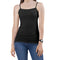 Essential Black and White Fitted Cami Camisole Spaghetti & Noodle Tank Top Shirt for Women 2 Pack