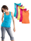 Ribbed Racerback Tank Tops Juniors Sizing Colorful 5-Pack